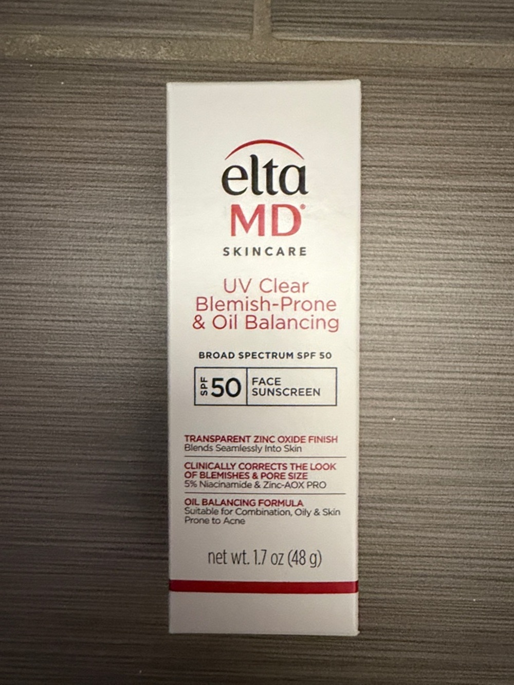 EltaMD White and Red UV Clear Face Sunscreen Box